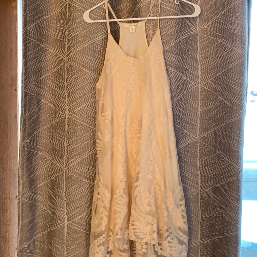 White lace overlay dress
